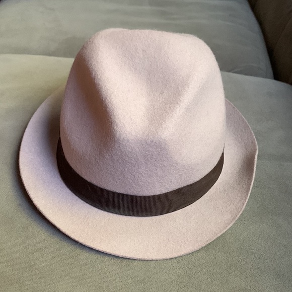 Urban Outfitters Pins & Needles Wool Mauve Hat Brown Grosgrain Ribbon Bow - Picture 3 of 6